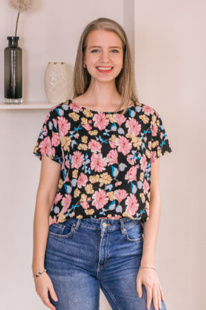 Blusa Eva (estampado fondo negro)