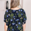 Blusa Astrid (estampado azul marino)